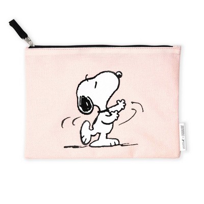 Yoobi Peanuts Single Zip Pencil Pouch Pink Snoopy Dance