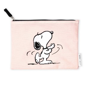 Yoobi Peanuts Single Zip Pencil Pouch Pink Snoopy Dance - 1 of 4
