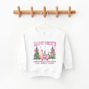 The Juniper Shop Coquette St. Nick's Tree Farm Toddler Graphic Sweatshirt - 1 of 3