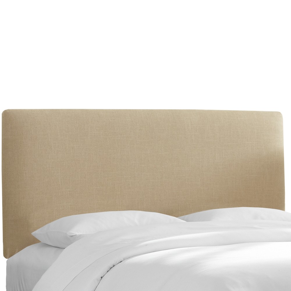 Skyline Furniture Queen Olivia Upholstered Headboard Tan Linen: Adjustable Height, Metal & Pine Frame
