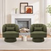 Modern Swivel Barrel Accent Chair, 360 Degree Velvet Upholstered Armchair with Striped Backrest & Plush Padding, Comfy Round Lounge Chair - 2 of 4