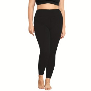 Women's Plus - Size Winter Fleece - Lined Yoga Leggings, Warm and Comfortable Activewear for Cold Days - 1 of 4