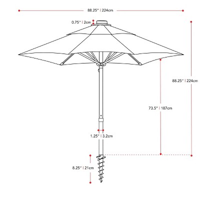 Yellow UV Resistant 7.5ft Beach and Patio Umbrella with Steel Frame