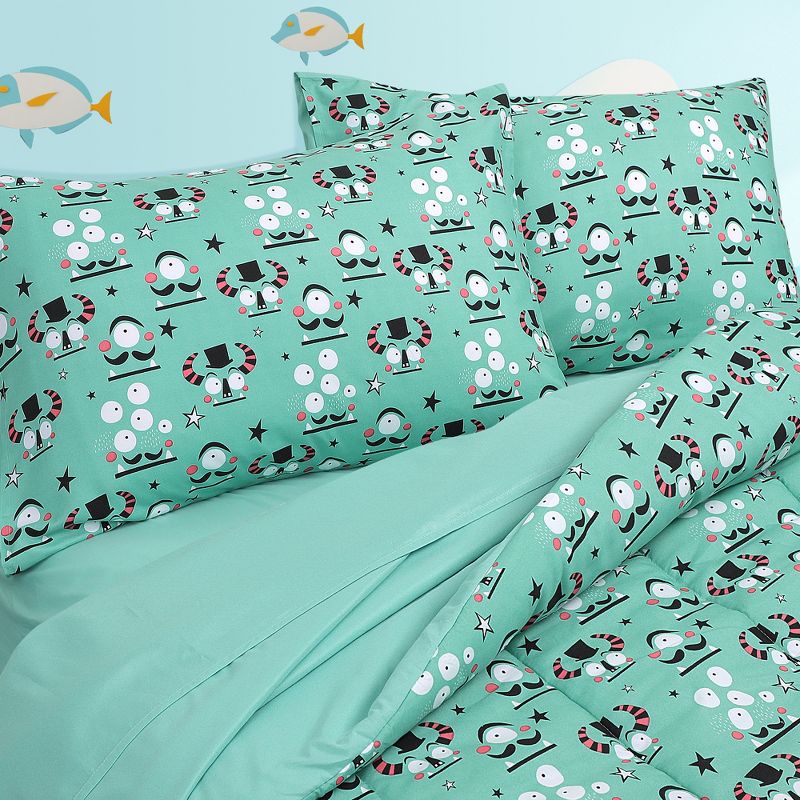 PiccoCasa Kids Microfiber All-season Monster Pattern Alien Cartoon Bedroom Comforter Sets Full 5 Pcs, 3 of 9