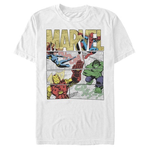 Men s Marvel Heroic Comic Strip T shirt Target