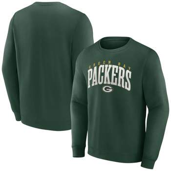 NFL Green Bay Packers Men's Varsity Letter Long Sleeve Crew Fleece Sweatshirt