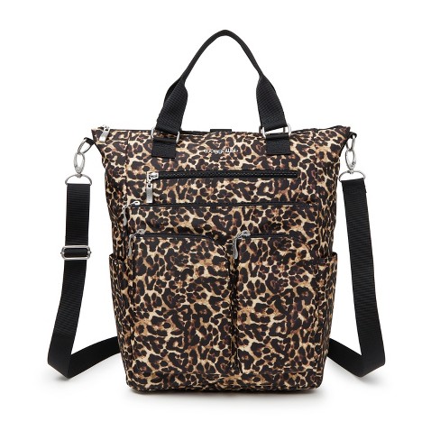 baggallini All Set 3 in 1 Tote Backpack Crossbody Convertible Bag WILD CHEETAH