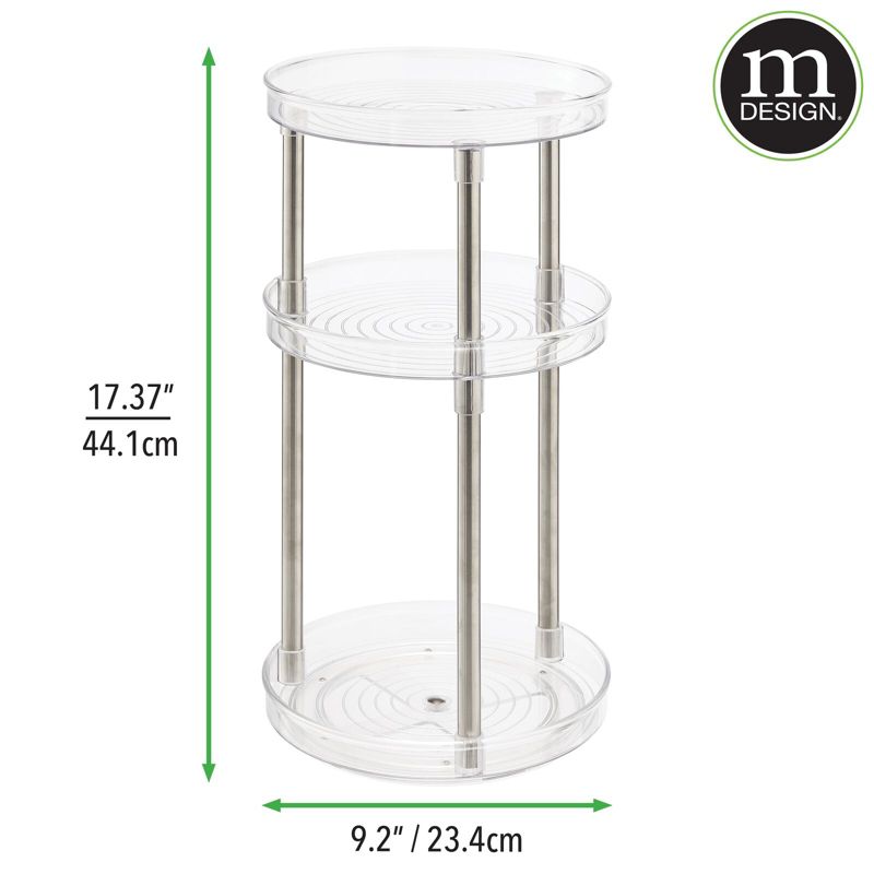 mDesign Spinning 3-Tier Lazy Susan 360 Makeup Organizer Tower, 5 of 6