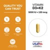 Sandhu's Vitamin D3 K2 5000IU, 120 mcg Capsules 120 Count with Magnesium, Vit B6, Zinc & Quercetin, Supports Energy, Immune, Bone & Muscle Health - 4 of 4