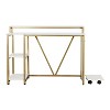 PAGED Functional Gaming Desk Stylish Office Desk with Two-Tier Side Open Shelf, Computer Desk for Study, Living Room - 3 of 4