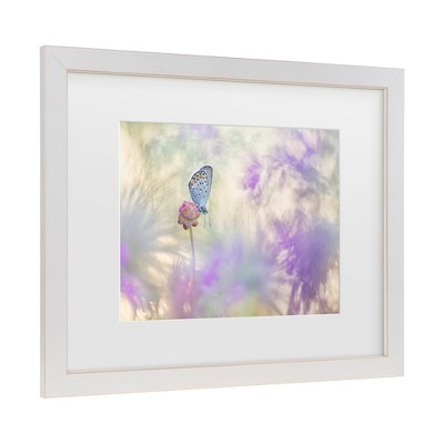 Henrik Spranz Butterfly on Pink Flower Framed Canvas Art