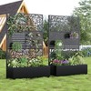 SpassWay 72"H Two-tone Patio Planter Box with Trellis Metal Raised Garden Bed Black Decorative Privacy Screen with Wheels - 2 of 4