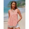 EXLURA Womens Summer Sleeveless Scoop Neck Knit Sweater Vest Crochet Hollow Out Tank Tops - 2 of 4