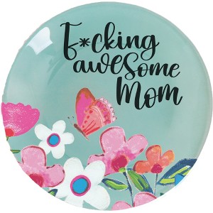 Pavilion Gift Company - Awesome Mom - 4" Glass Keepsake Dish - Decorative Trays and Platters - 1 of 4
