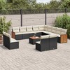 vidaXL 14 Piece Patio Sofa Set with Cushions Black and Cream - With Table - 2 of 4