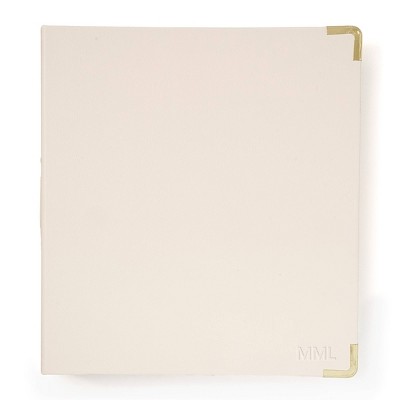 1.5" Round Ring Binder Signature Vegan Leather Bone - Russell+Hazel