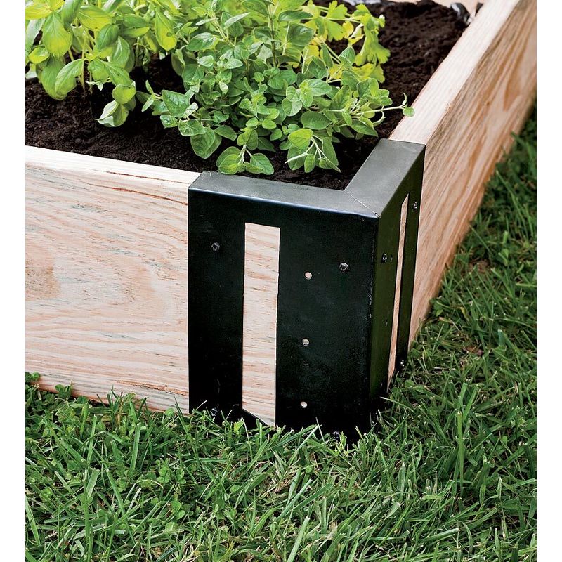 Plow & Hearth - Steel Raised Garden Bed Corner Brackets, Set of 4, 4 of 5