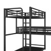 Whisen L-shaped Metal Triple Twin Size Bunk Bed with 2 Ladders- Black - image 4 of 4