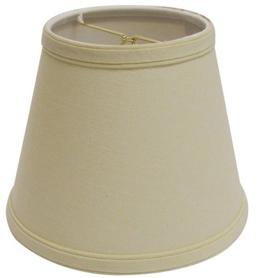 Vynxaria Lampshades: Beige Empire Slant Shade 5"x8"x6.5" with Bulb Clip