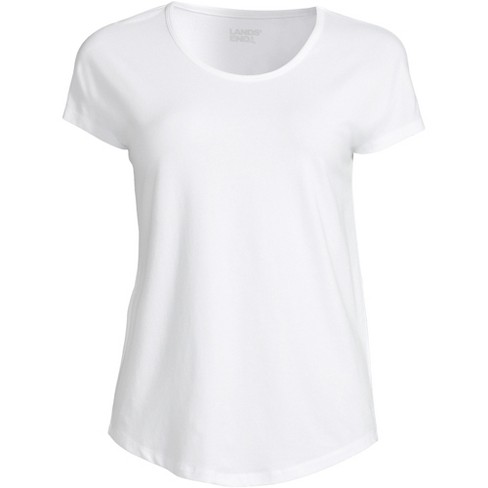 Lands' End Women's Plus Size Lightweight Jersey T-shirt - 2x - White ...