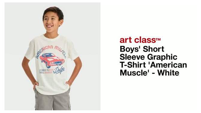 Boys' Short Sleeve Graphic T-Shirt 'American Muscle' - art class™ White, 2 of 7, play video