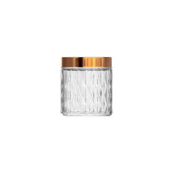 Amici Home Desmond Glass Container Storage Jar, Clear with Copper Lid