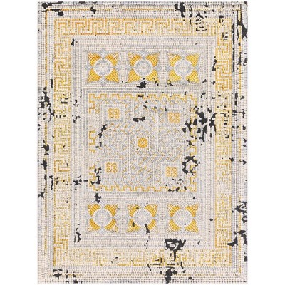 Mark & Day Herblay 7'7"x10'2" Rectangle Woven Indoor Area Rugs Mustard/Beige: Stain-Resistant, Modern, Pet Friendly