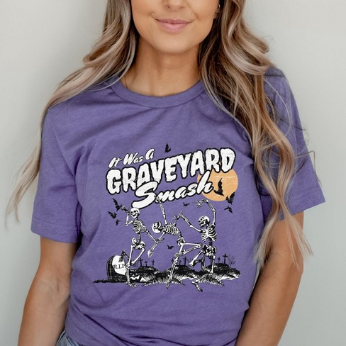 Simply Sage Market Women's Graveyard Smash Skeleton Short Sleeve Graphic Tee - image 1 of 4