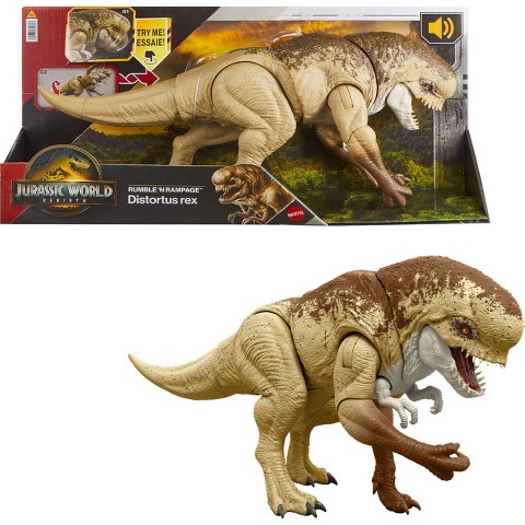 Детские фигурки Jurassic World Rebirth Villain Dino Action Figure, 22" Rumble N Rampage Dinosaur Toy, 2 Attacks