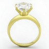 Slickblue Gold Stainless Steel Women's Ring with Round Clear CZ, Single-Tone, Engagement Look, Size 5-10 - 3 of 4