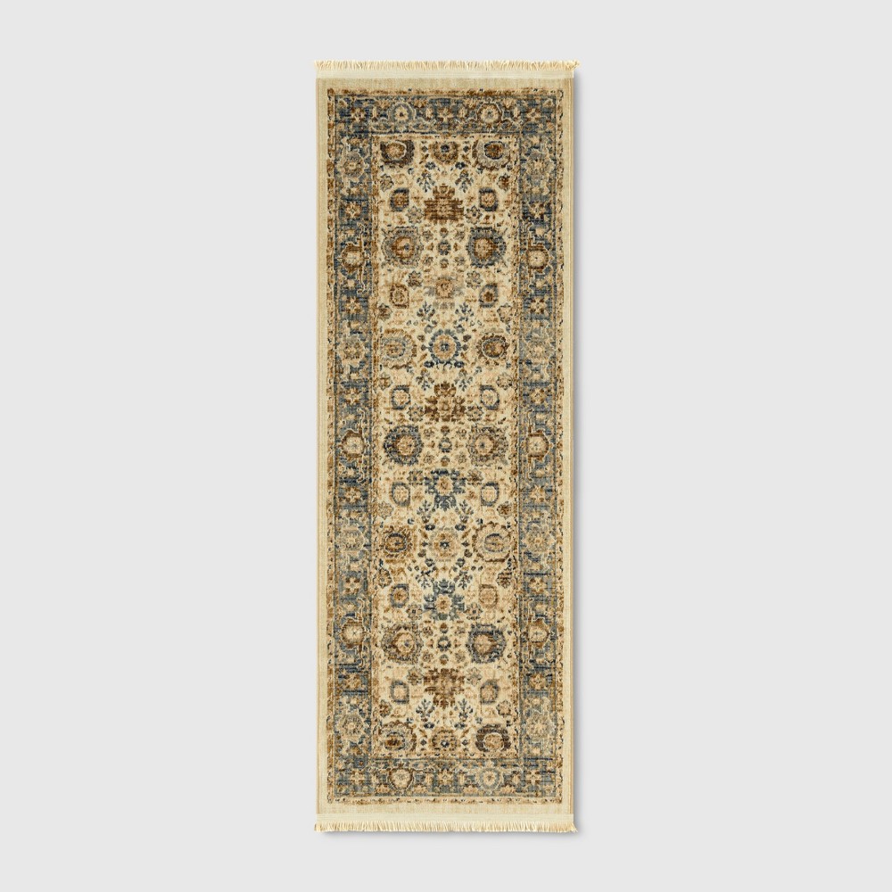 2'3inx7' Runner Persian Style with Fringe Border Woven Accent Rug Neutral - Threshold™