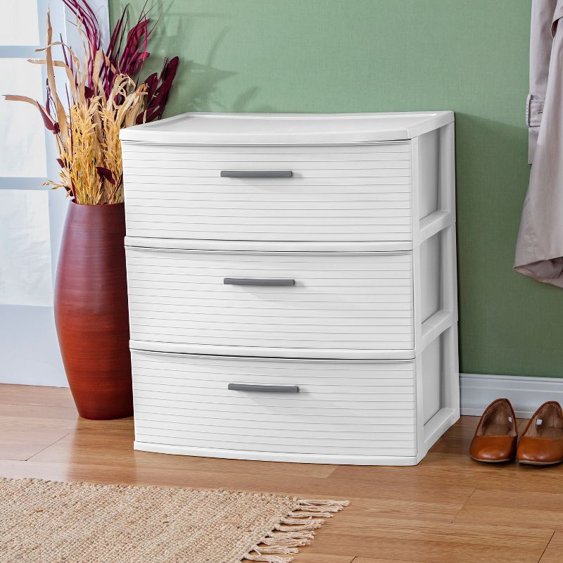 3 Drawer Wide Tower White - Brightroom&#8482;, 4 of 8