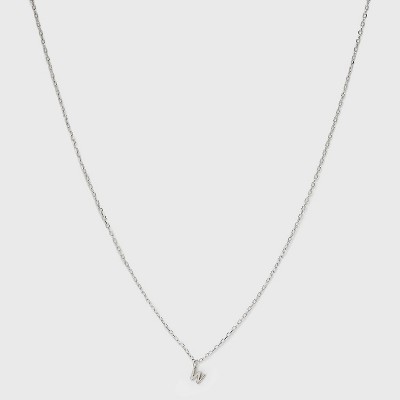 Sterling Silver Small Polished Initial Pendant Necklace - A New Day™ Silver