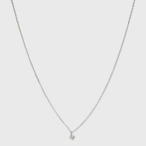 Sterling Silver Small Polished Initial Pendant Necklace - A New Day™ Silver - 1 of 4