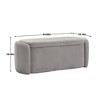 CAVINAS Modern Pull-Open Top Corduroy Ottoman Bench,Upholstered Oval Storage Ottoman for Living Room,Bedroom - 4 of 4