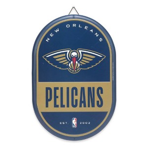 NBA New Orleans Pelicans Embossed Metal Pill Wall Sign - 1 of 3