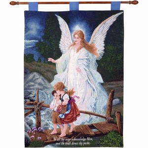 Manual Woodworkers and Weavers Direct Thy Paths Wall Hanging with Verse and Finial Rod, 26 W x 36 L Inches, Woven Inspirational Home Decor - 1 of 3