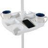 Sunnydaze Outdoor Drink and Snack Table with Tray Slots and 4 Cup Holders for Beach Umbrella Poles - White - 4 of 4