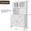Freestanding Kitchen Pantry Cabinet with Drawers and Hutch, Adjustable Shelves and Microwave Stand, 63-Inch Tall Storage Unit for Dining Rooms - 2 of 4