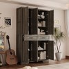 FUFU&GAGA Stylish  Multifunctional Bookcase Display Cabinet with Adjustable Shelves, Drawers & Safety Features - 3 of 4