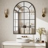 BEAUTYPEAK 36" x 24" Arched Windowpane Mirror Decor Wall Mirror, Black - 2 of 4