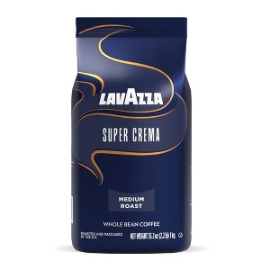 Lavazza Super Crema Whole Bean Coffee, Medium Espresso Roast, Arabica and Robusta Blend, 2.2 lb Bag - 1 of 4