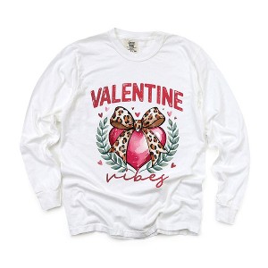 Simply Sage Market Women's Coquette Valentine Vibes Long Sleeve Garment Dyed Tee - 1 of 3
