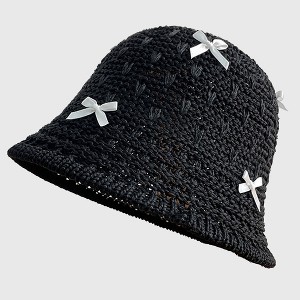 Anna-Kaci Women's Foldable Bucket Hat with Bow Accents - 1 of 4