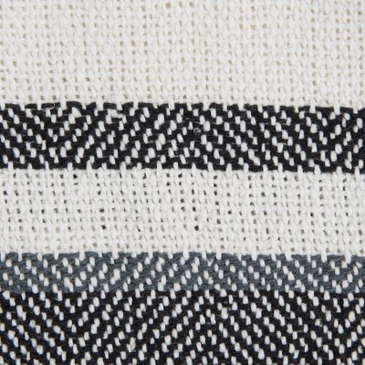 Black and Mineral Cotton Chevron Throw Blanket, 50x60"