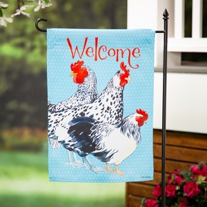 Evergreen Garden Flag Chickens Suede Double Sided Indoor Outdoor Decor 18" x 12.5" - 1 of 2