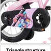 INFURNIC Bicycles 16 Inch Kids Bike with Training Wheels and Adjustable Saddle for Boys and Girls, Pink, 43.3"*20.3"*28.9" - 3 of 4