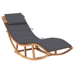 vidaXL Rocking Sun Lounger with Cushion Solid Teak Wood - 1 of 4