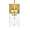 Elegant Lighting Benny 1 light Brass and Clear Bath Sconce - 2 of 4
