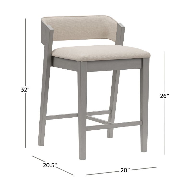 26&#34; Dresden Wood and Upholstered Counter Height Barstool Distressed Gray - Hillsdale Furniture, 4 of 17